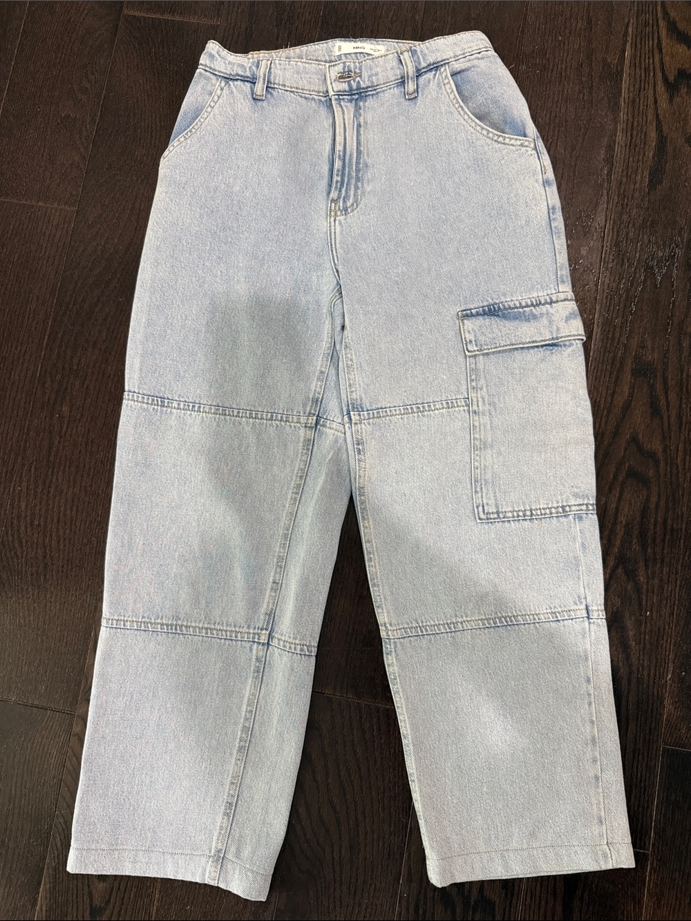 Mango Light Wash Cargo Jeans